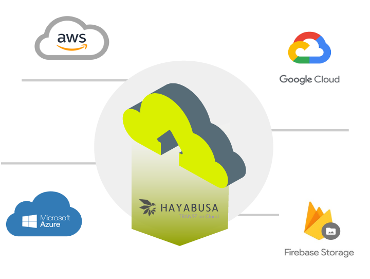 AWS Microsoft Azure Google Cloud Neutrix Cloud Japan wasabi Firebase Strorage